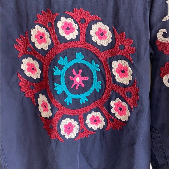 RAILS ELLIOT Button Down Embroidered Jacket Shirt - Picture 9 of 10